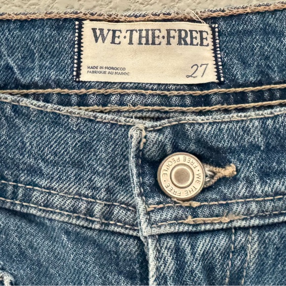 Free People Piper Wide Leg Crop Jeans 27 Med Denim Wash Casual 90s Retro boho - Picture 14 of 14